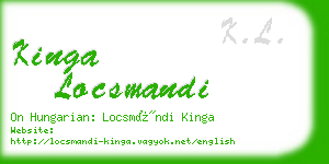 kinga locsmandi business card